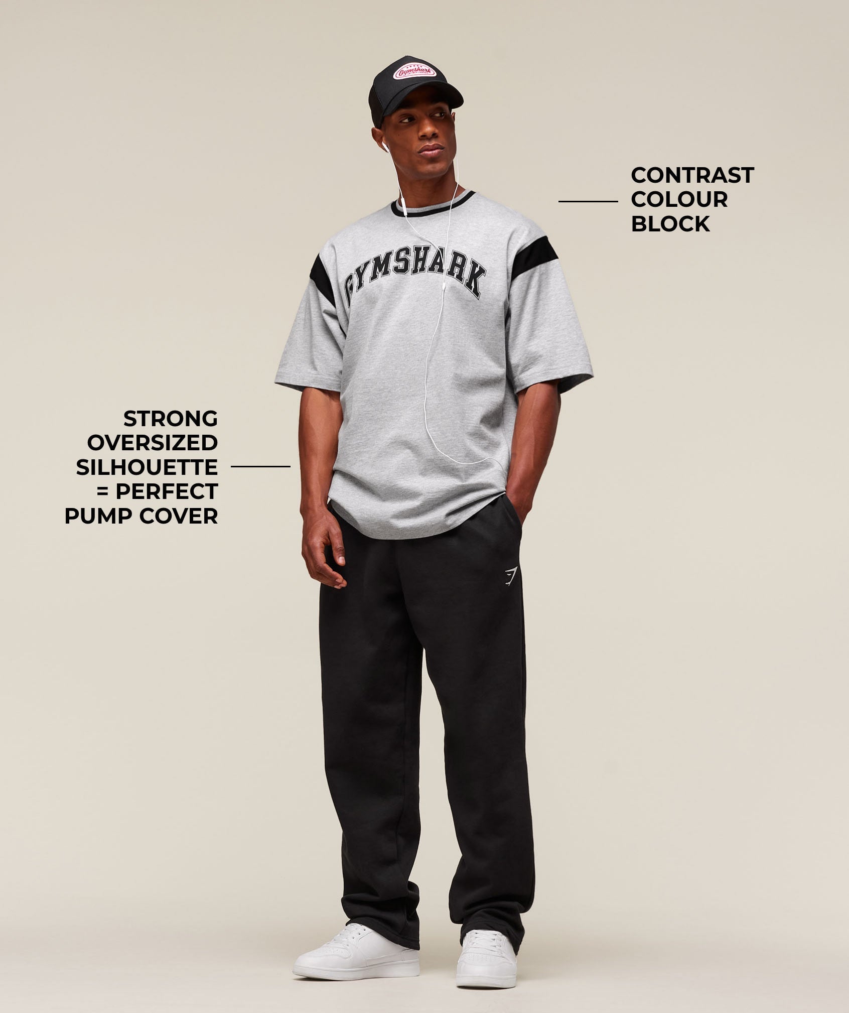GSLC Oversized T-Shirt - Light Grey Core Marl