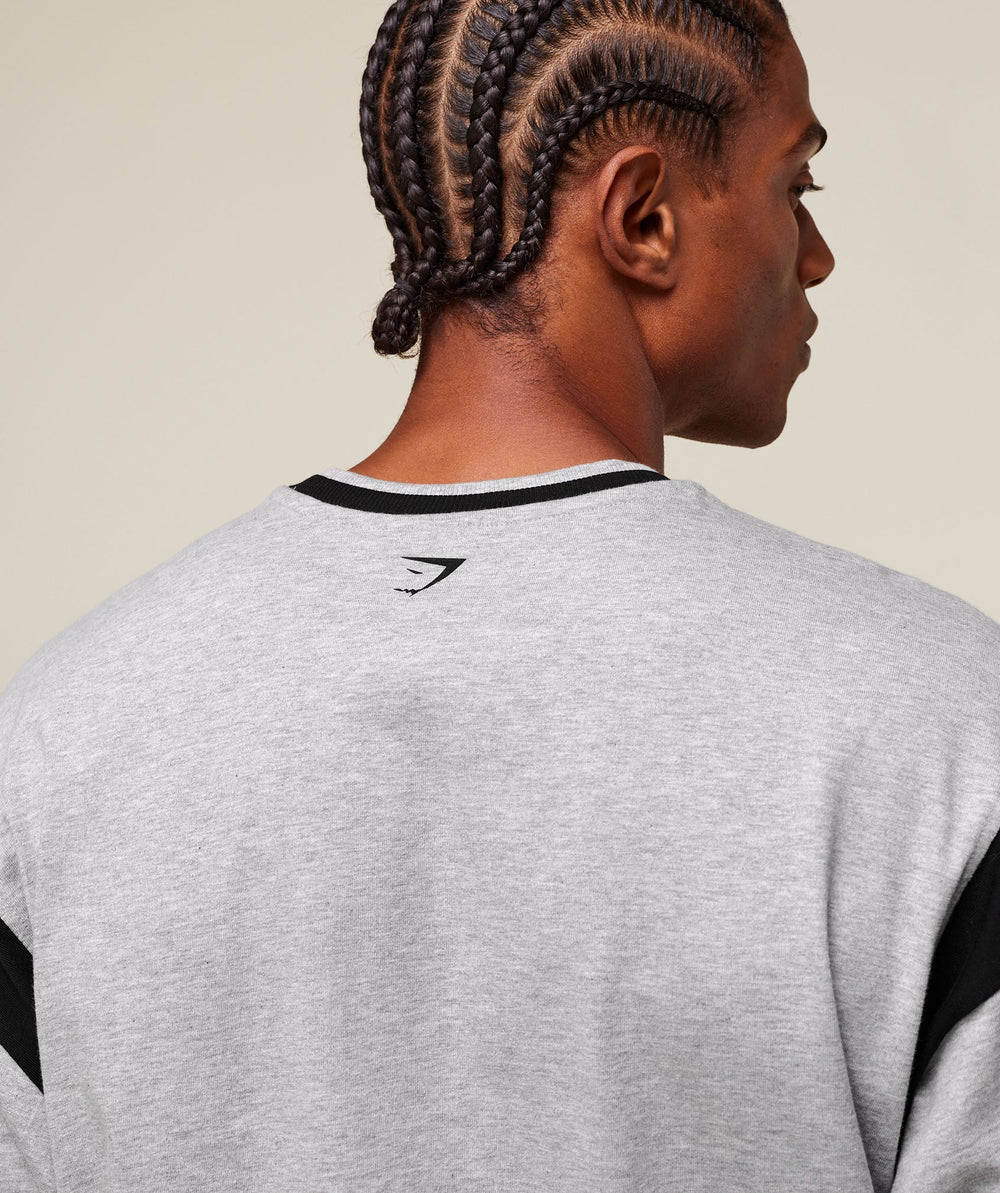 GSLC Oversized T-Shirt - Light Grey Core Marl