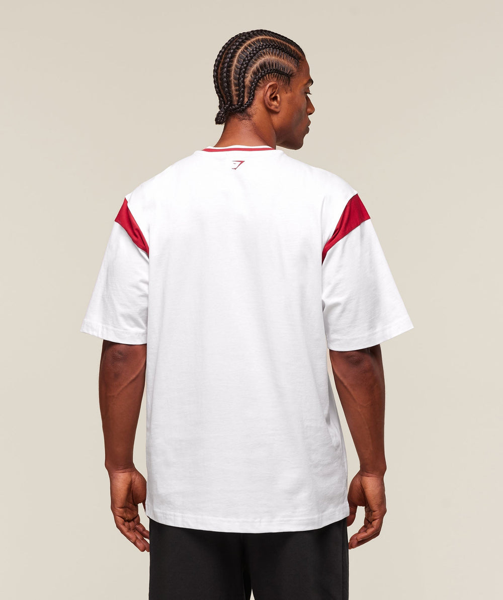 GSLC Oversized T-Shirt - White/Conditioning Red