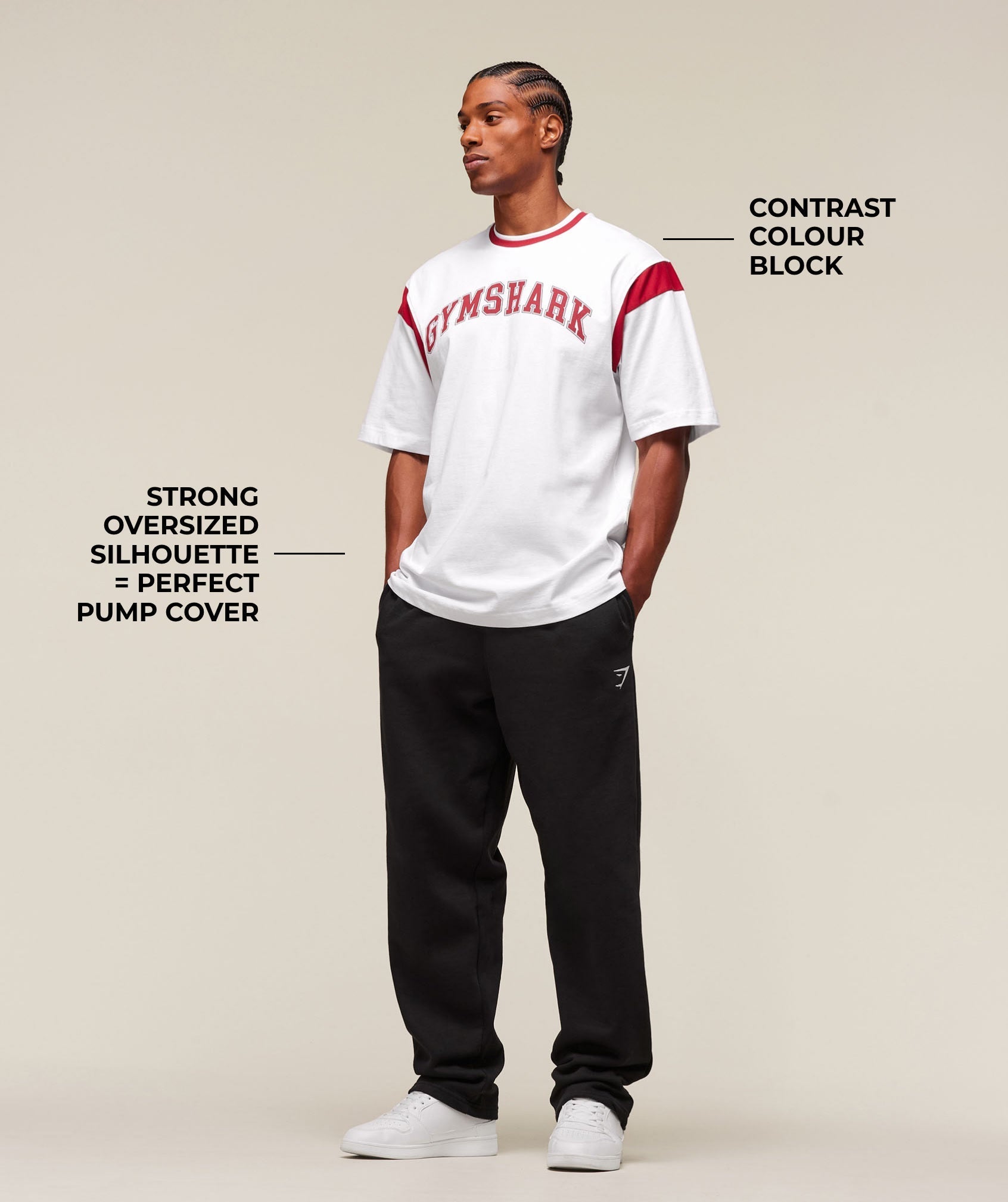 GSLC Oversized T-Shirt - White/Conditioning Red