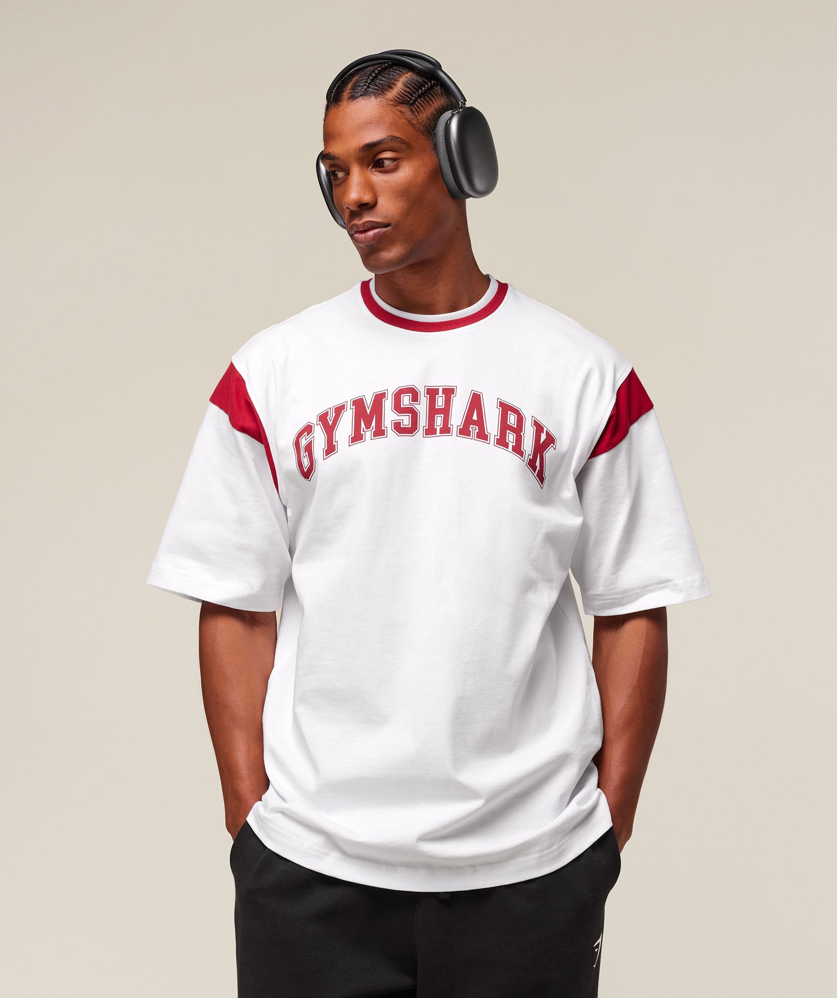 GSLC Oversized T-Shirt - White/Conditioning Red
