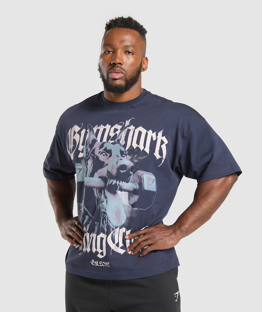 Doberman Graphic T-Shirt - Heavy Blue