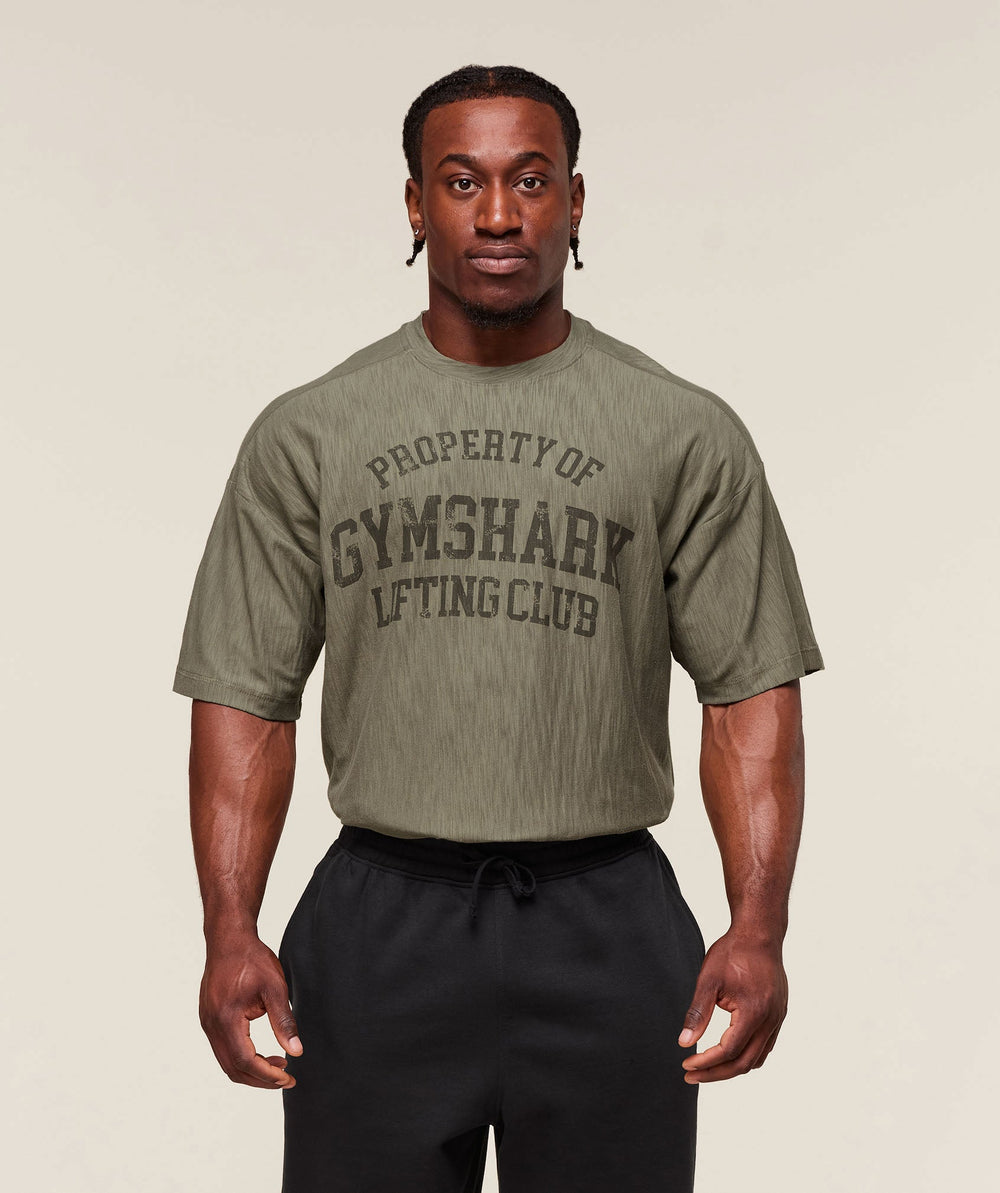 Lightweight Slub Textured T-Shirt - Utility Green