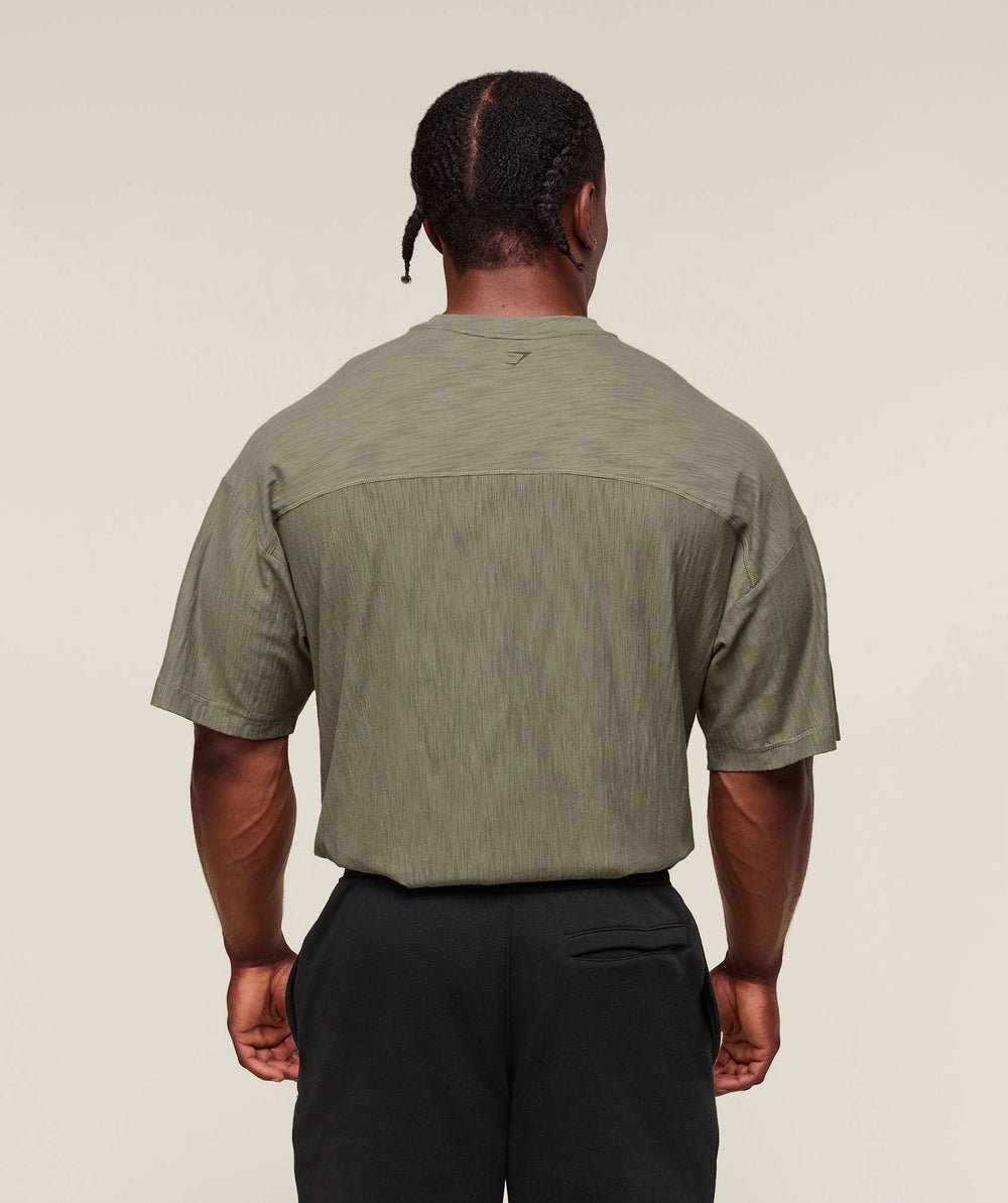 Lightweight Slub Textured T-Shirt - Utility Green