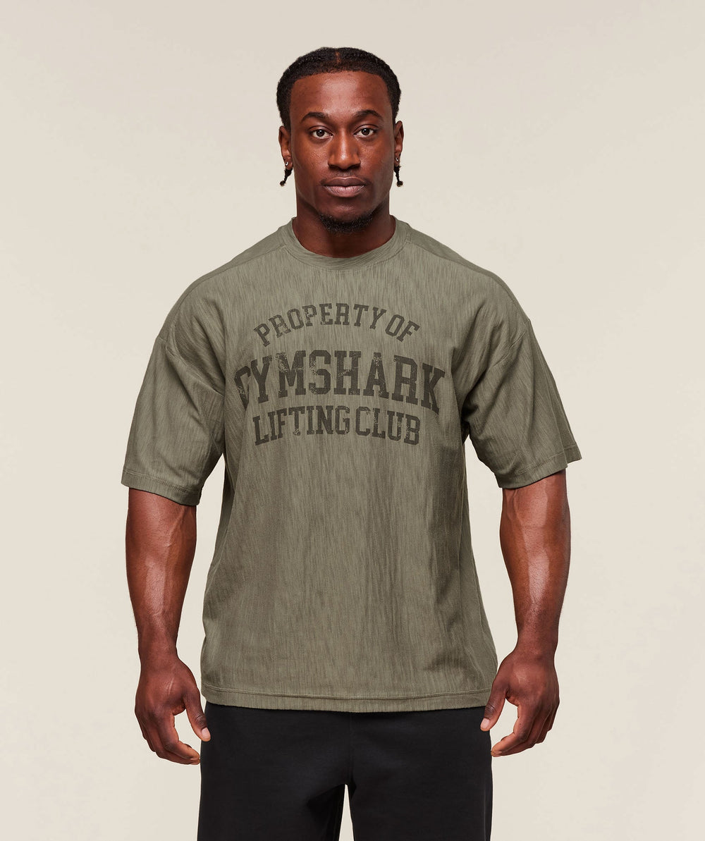 Lightweight Slub Textured T-Shirt - Utility Green