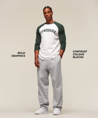 GSLC Raglan 3/4 Sleeve T-Shirt - Soft White/Trail Green
