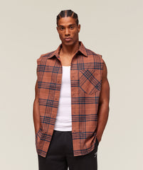 Check Sleeveless Shirt - Canyon Brown