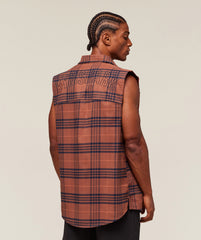 Check Sleeveless Shirt - Canyon Brown