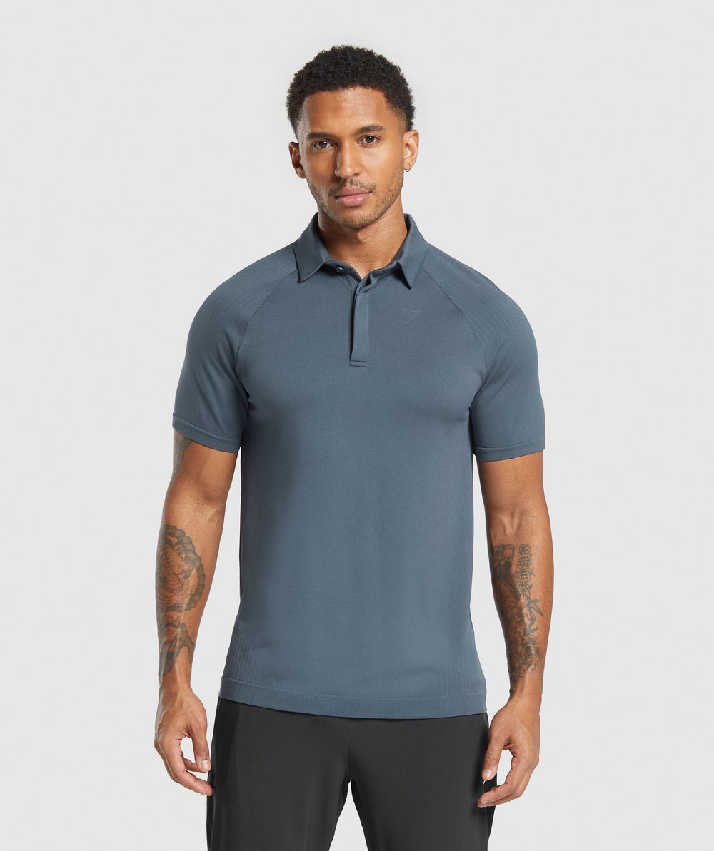 Seamless Polo Shirt - Titanium Blue