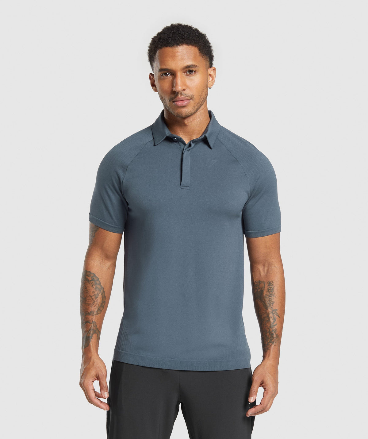 Seamless Polo Shirt - Titanium Blue