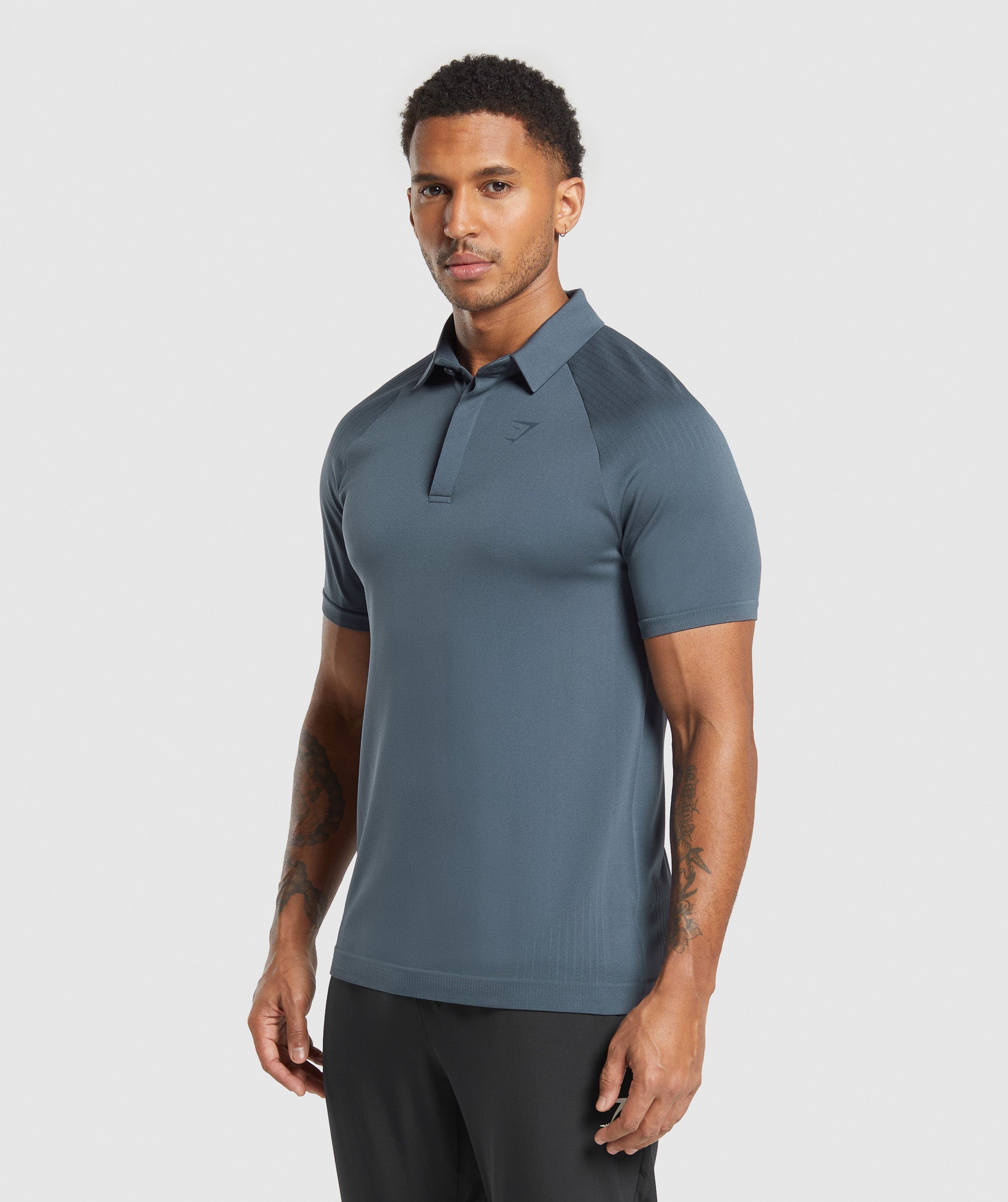 Seamless Polo Shirt - Titanium Blue