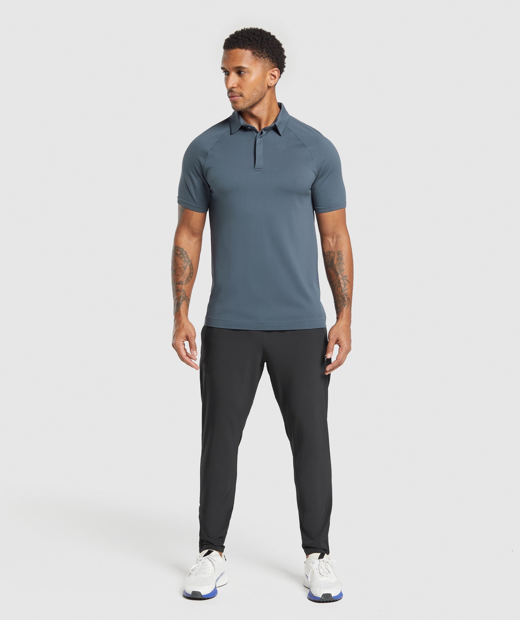 Seamless Polo Shirt - Titanium Blue
