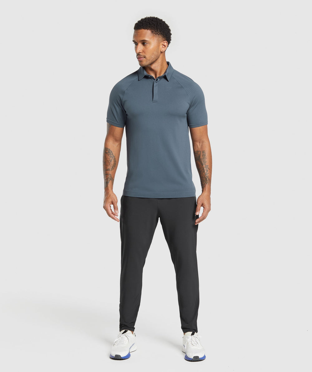 Seamless Polo Shirt - Titanium Blue