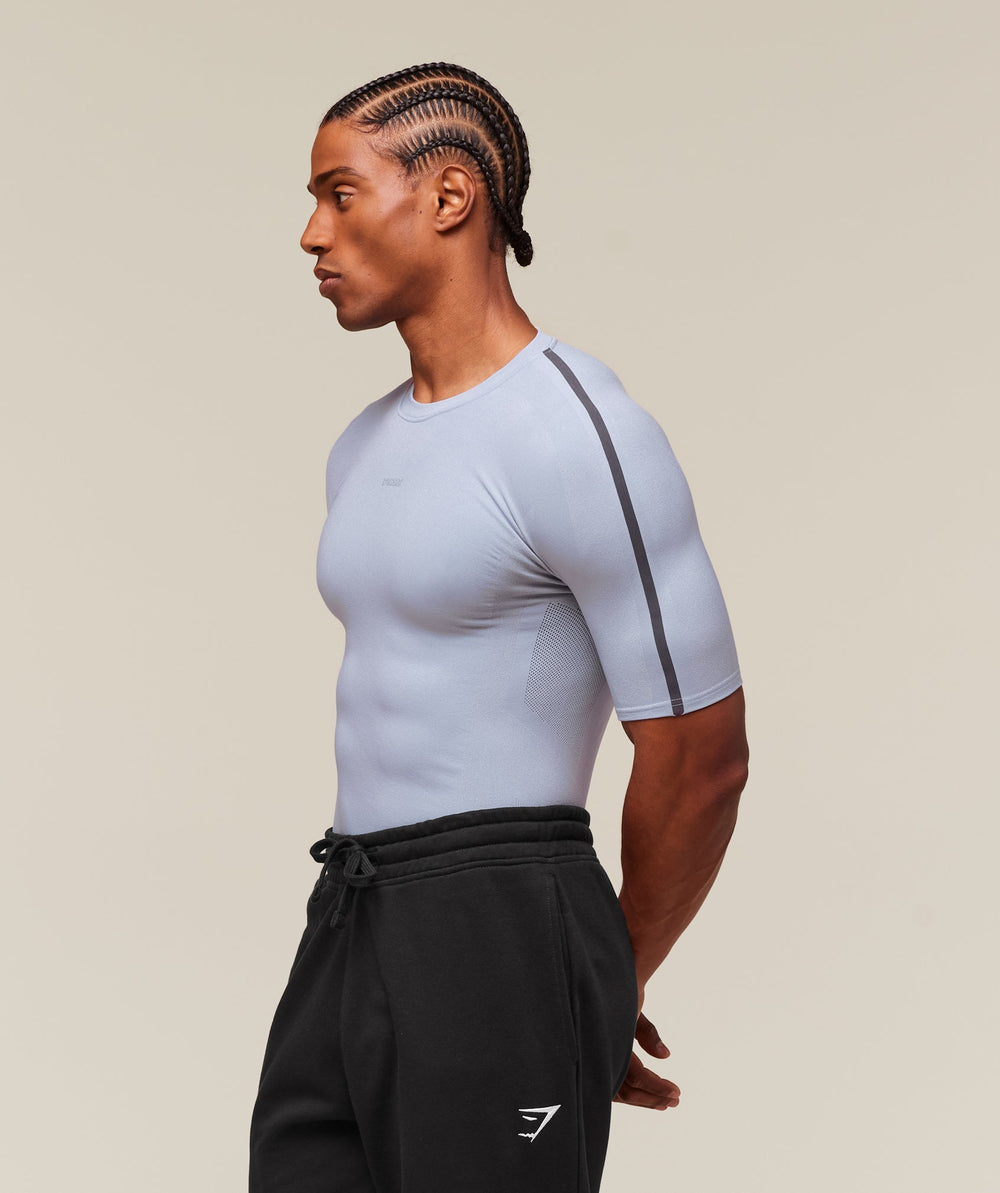 everywear Warp Knit T-Shirt - Pale Blue