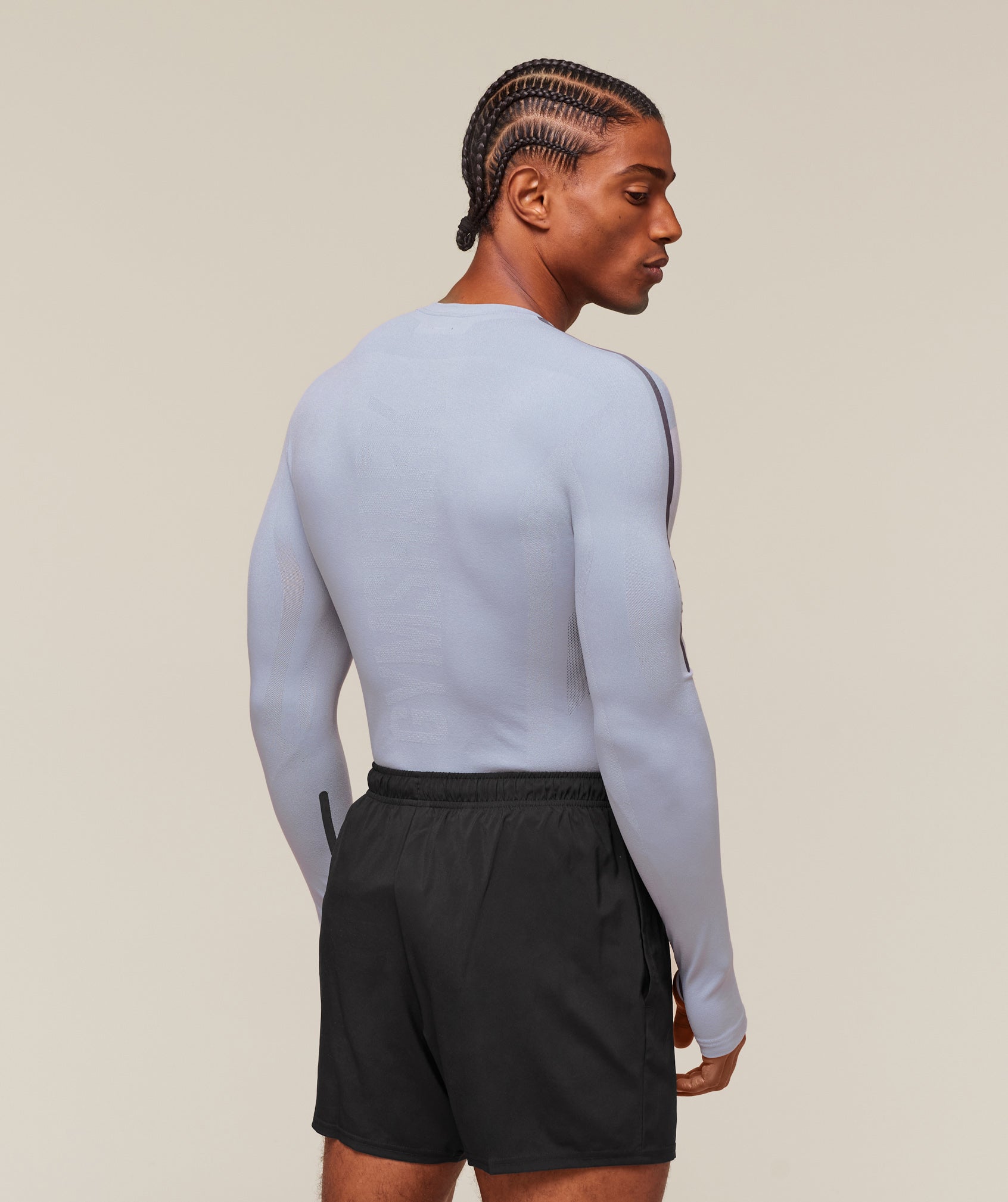 everywear Warp Knit Long Sleeve T-Shirt - Pale Blue