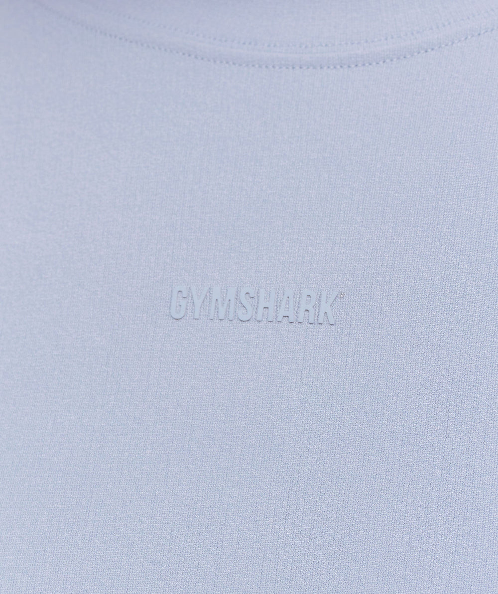 everywear Warp Knit Long Sleeve T-Shirt - Pale Blue