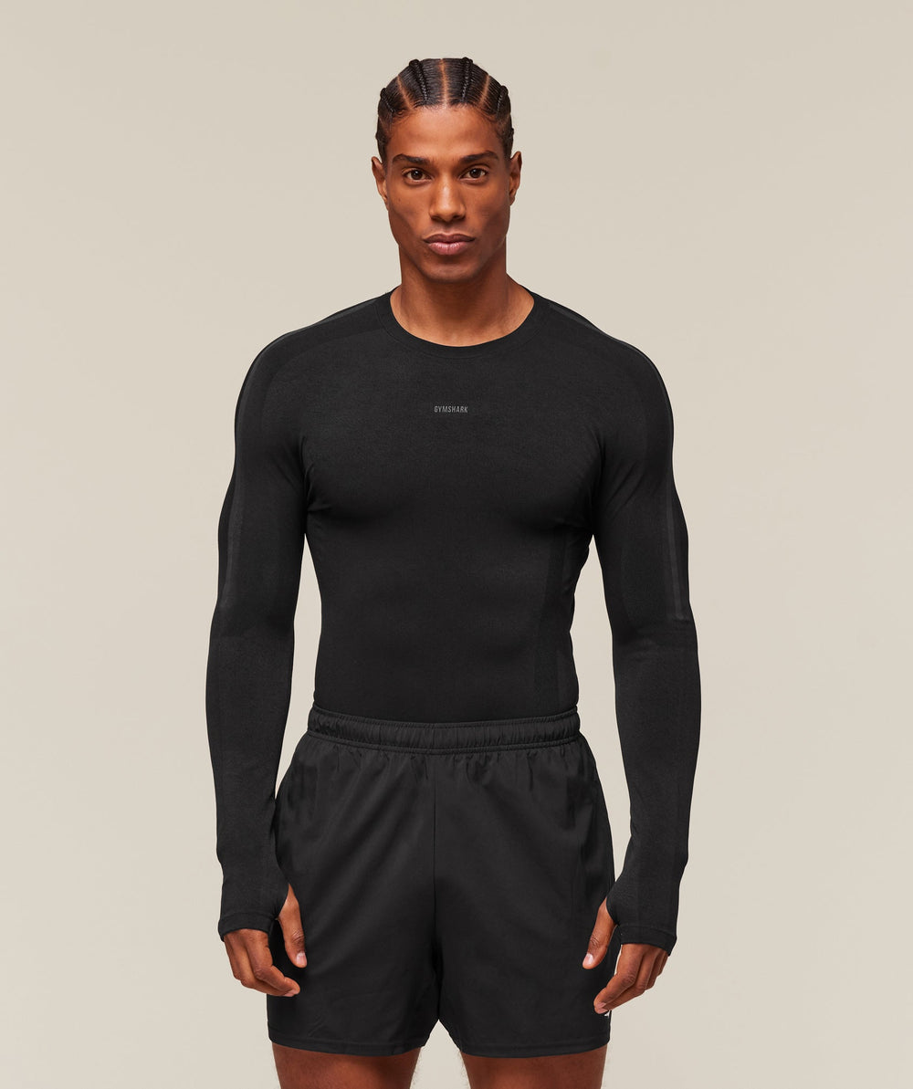 everywear Warp Knit Long Sleeve T-Shirt - Black