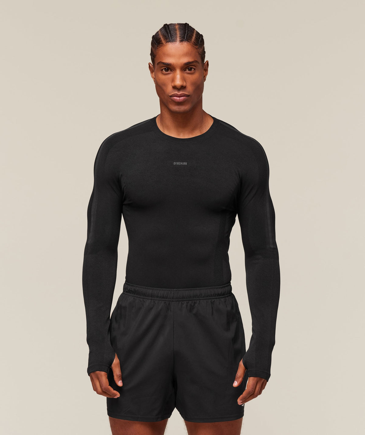 everywear Warp Knit Long Sleeve T-Shirt - Black