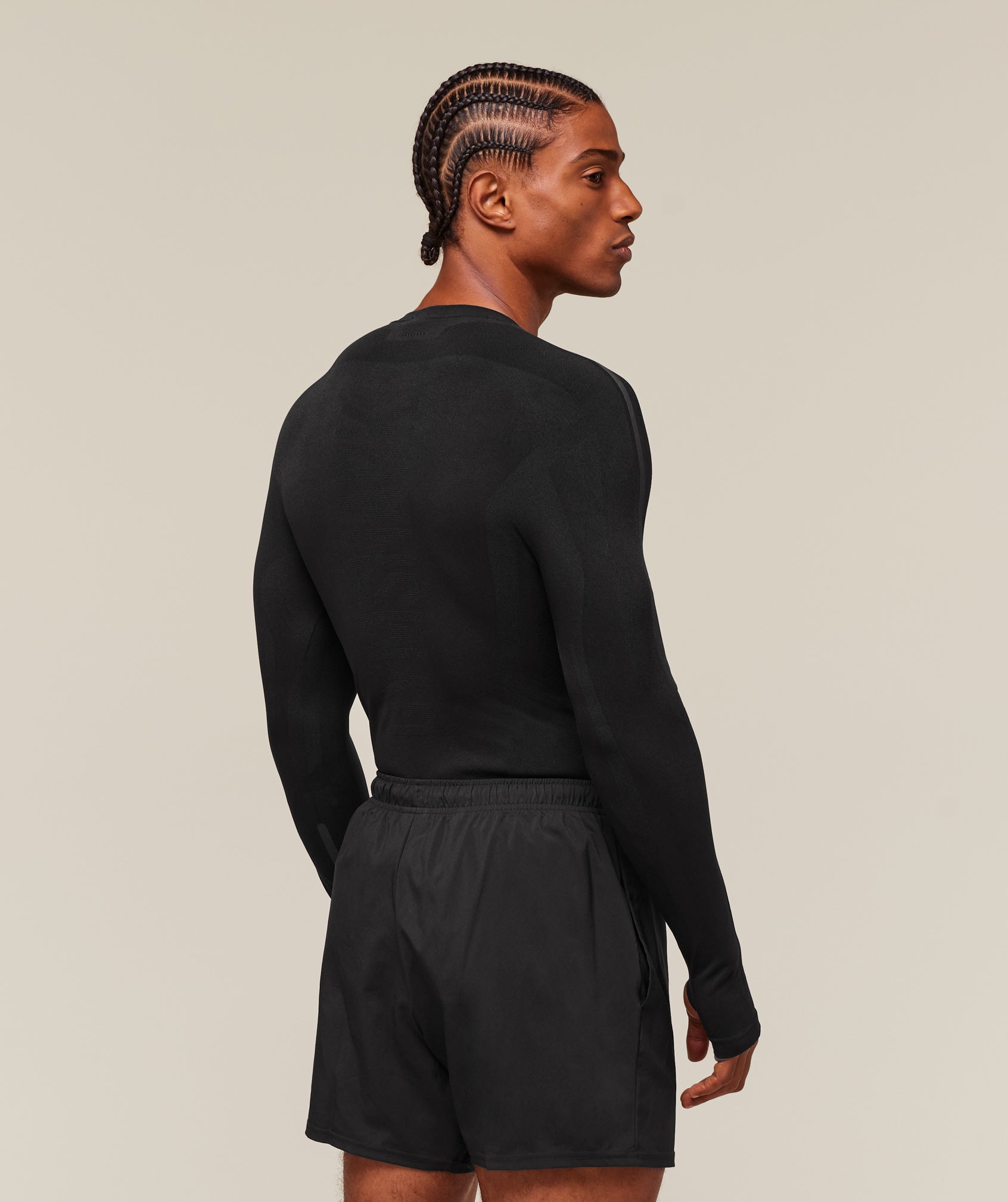 everywear Warp Knit Long Sleeve T-Shirt - Black