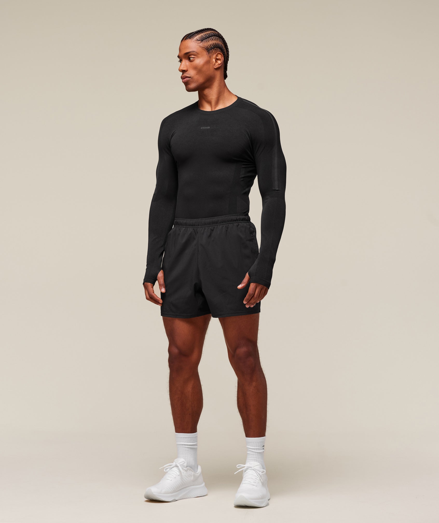 everywear Warp Knit Long Sleeve T-Shirt - Black
