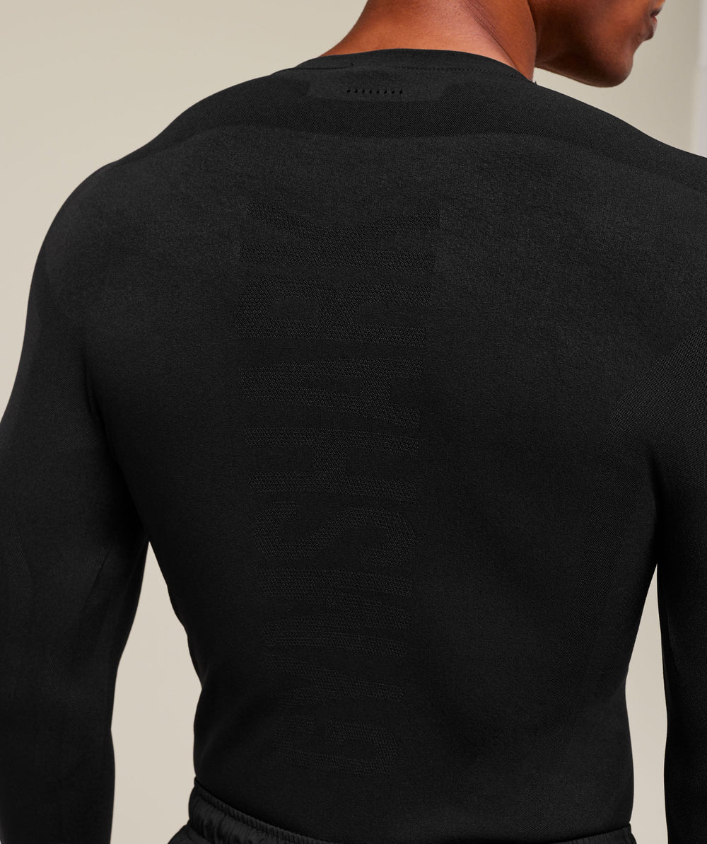 everywear Warp Knit Long Sleeve T-Shirt - Black
