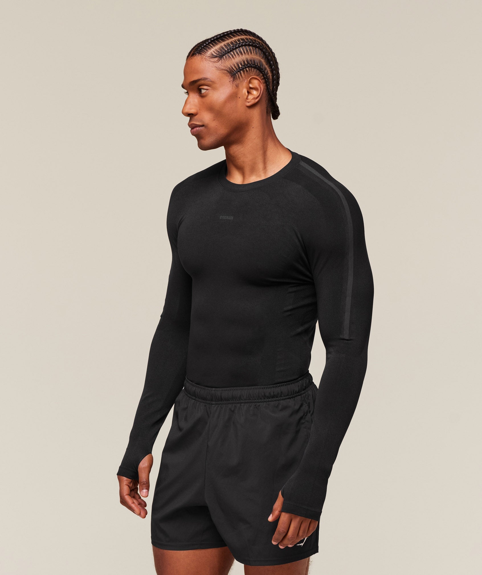 everywear Warp Knit Long Sleeve T-Shirt - Black