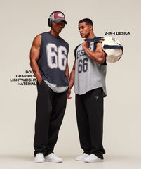 GSLC 2in1 Reversible Tank - Light Grey Core Marl/Heavy Blue