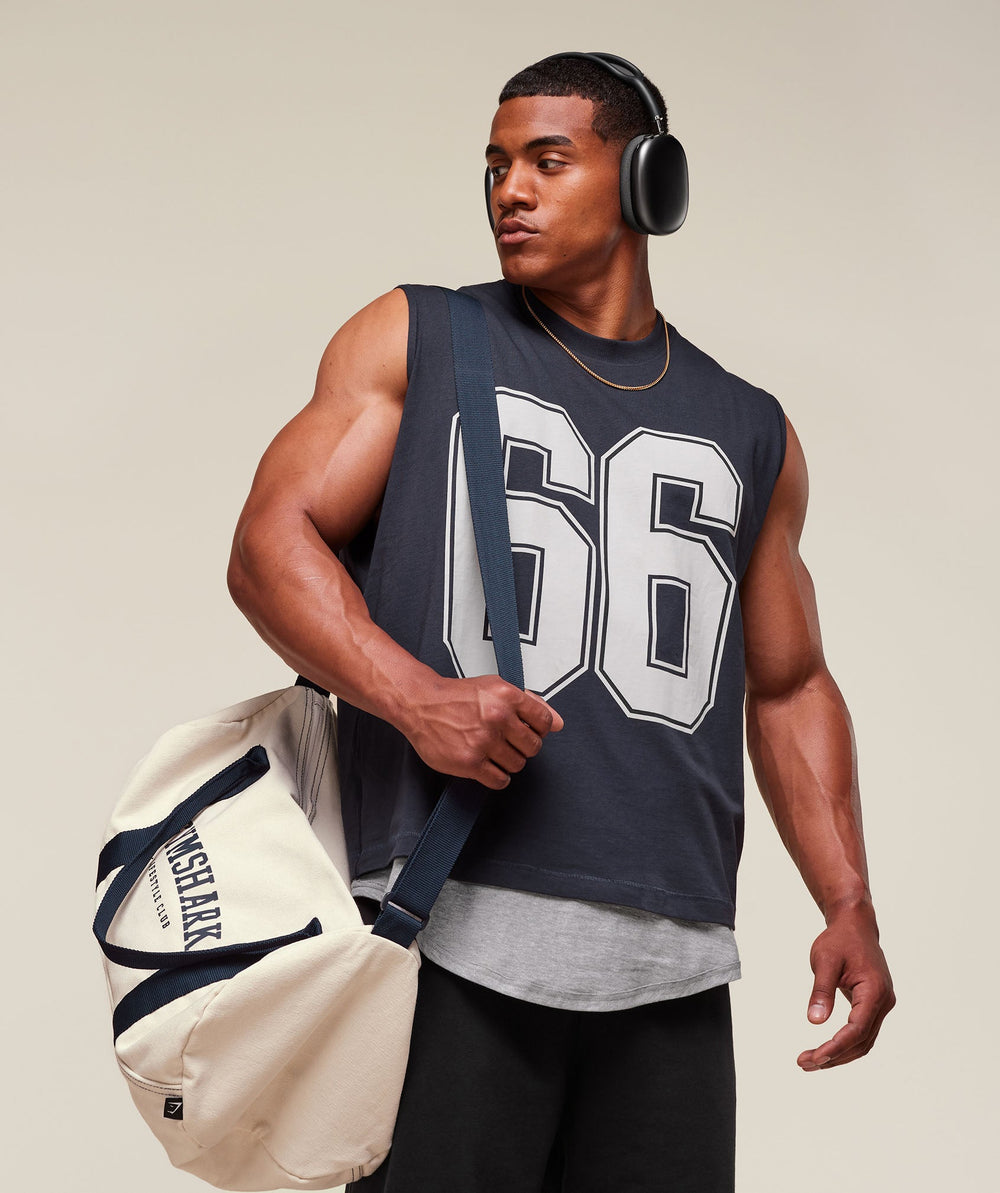 GSLC 2in1 Reversible Tank - Light Grey Core Marl/Heavy Blue