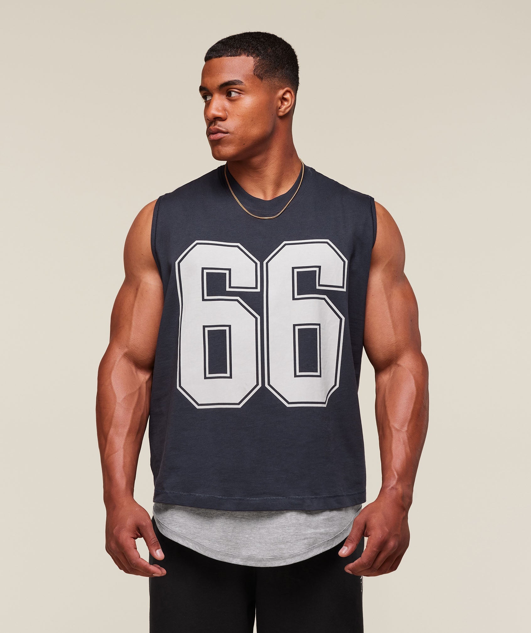 GSLC 2in1 Reversible Tank - Light Grey Core Marl/Heavy Blue