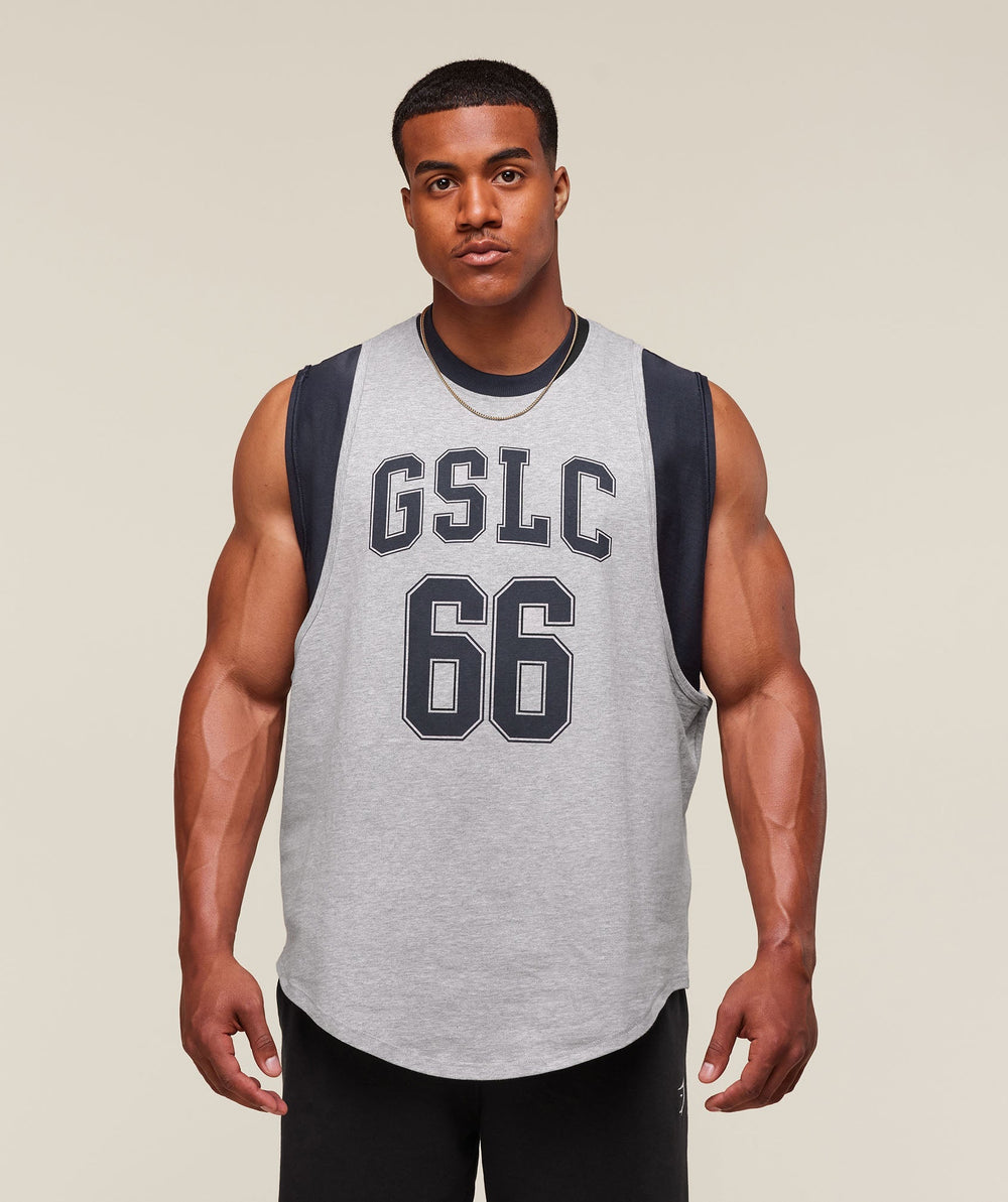 GSLC 2in1 Reversible Tank - Light Grey Core Marl/Heavy Blue