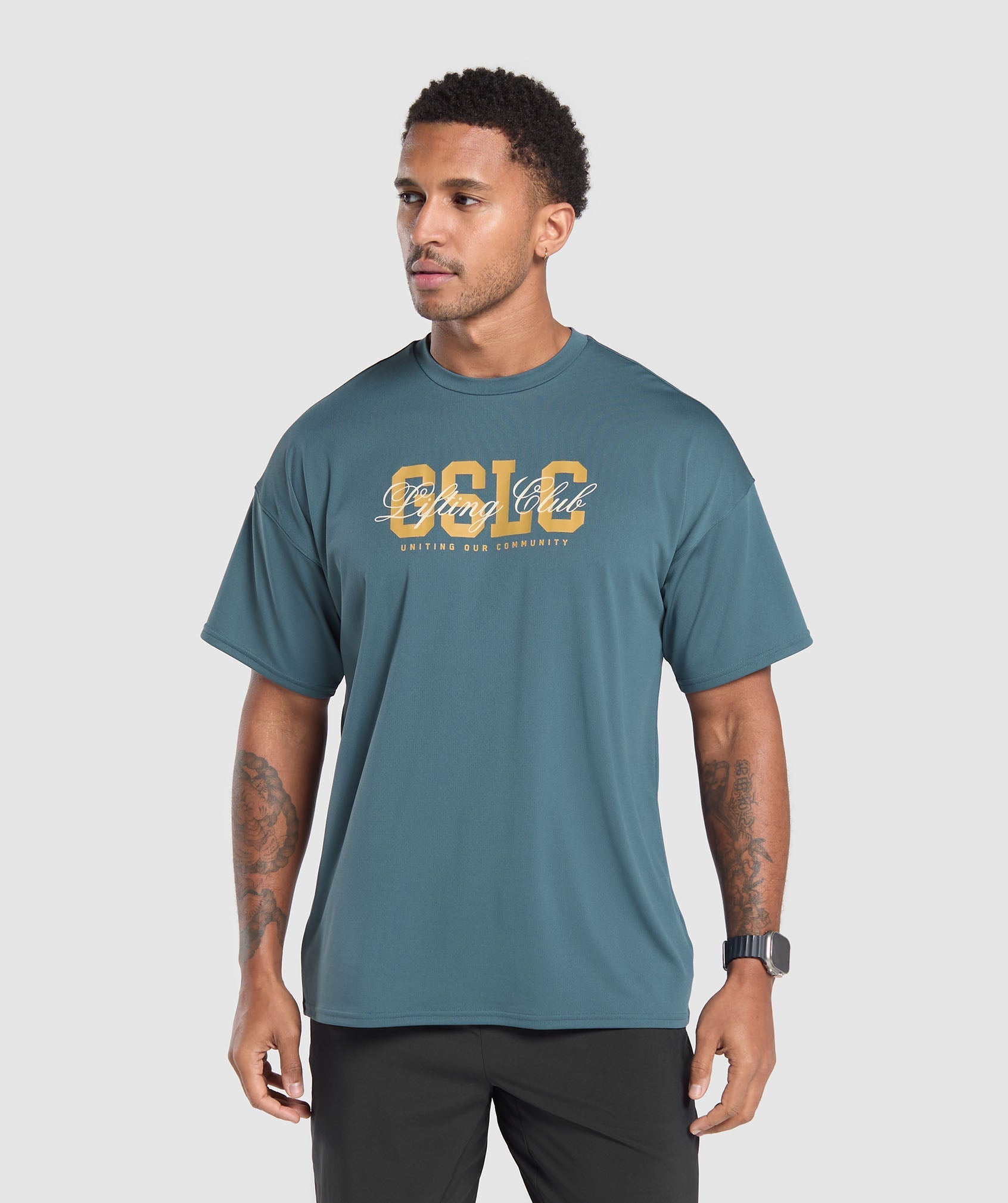 Script Graphic T-Shirt - Cargo Blue