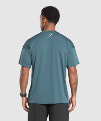 Script Graphic T-Shirt - Cargo Blue