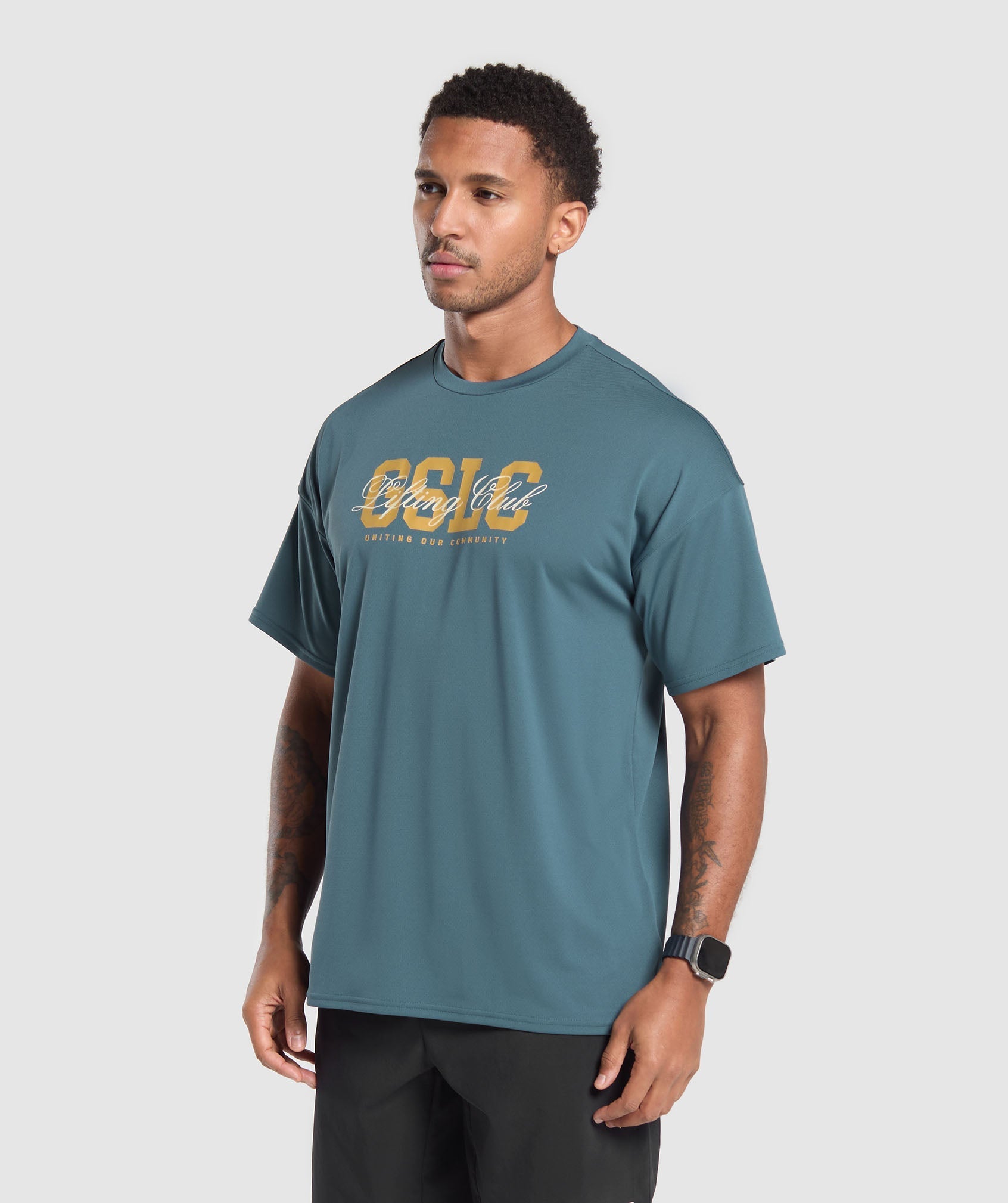 Script Graphic T-Shirt - Cargo Blue