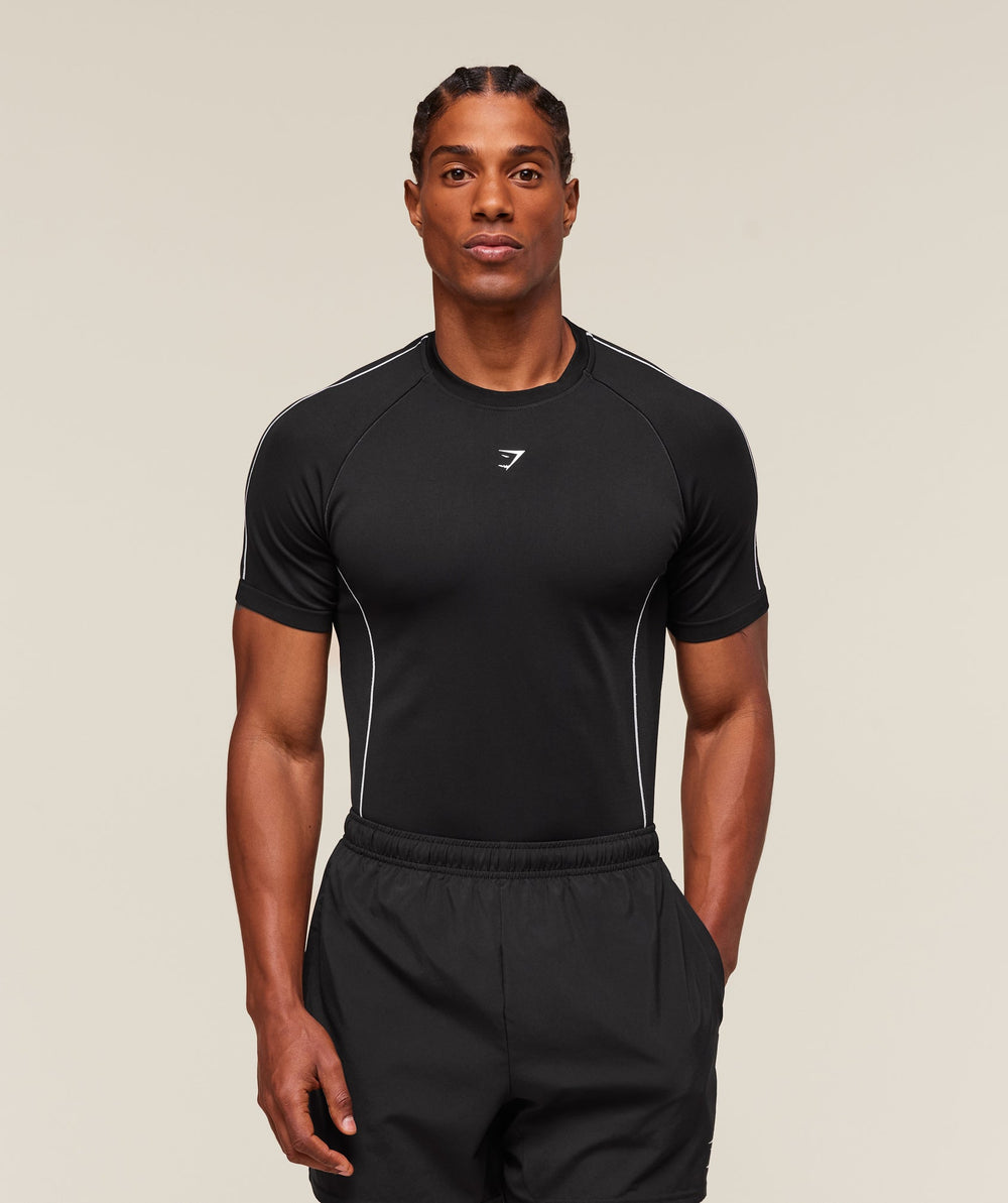 Clean Contour Seamless T-Shirt - Black/White