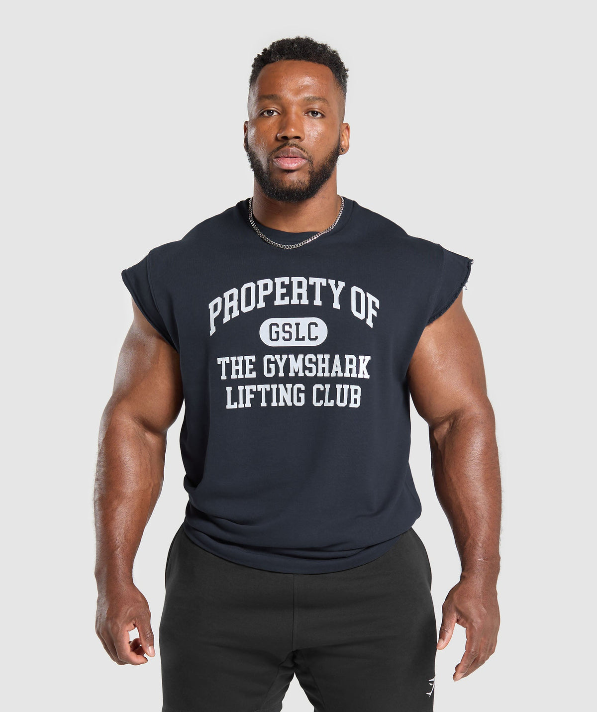 Graphic Cut Off T-Shirt - Heavy Blue