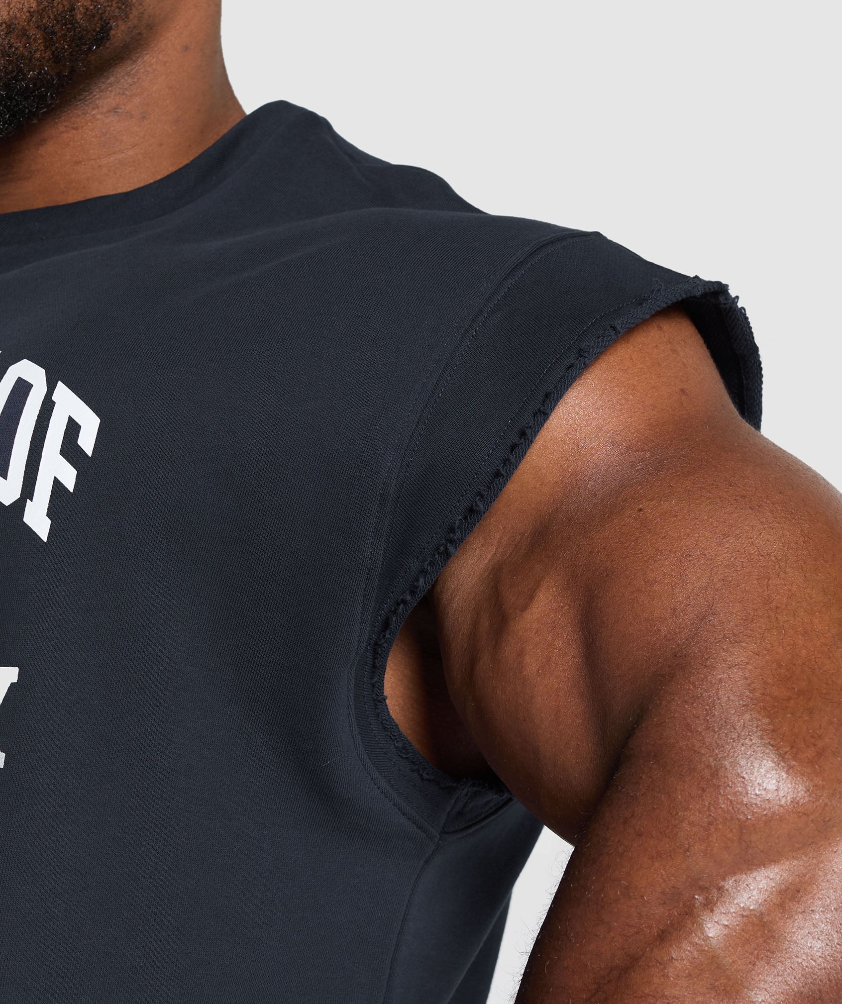 Graphic Cut Off T-Shirt - Heavy Blue