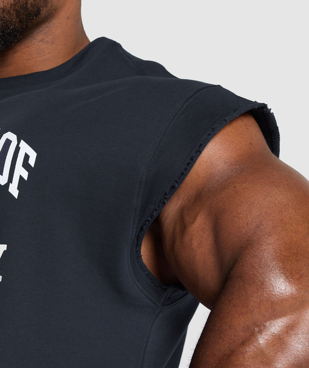 Graphic Cut Off T-Shirt - Heavy Blue