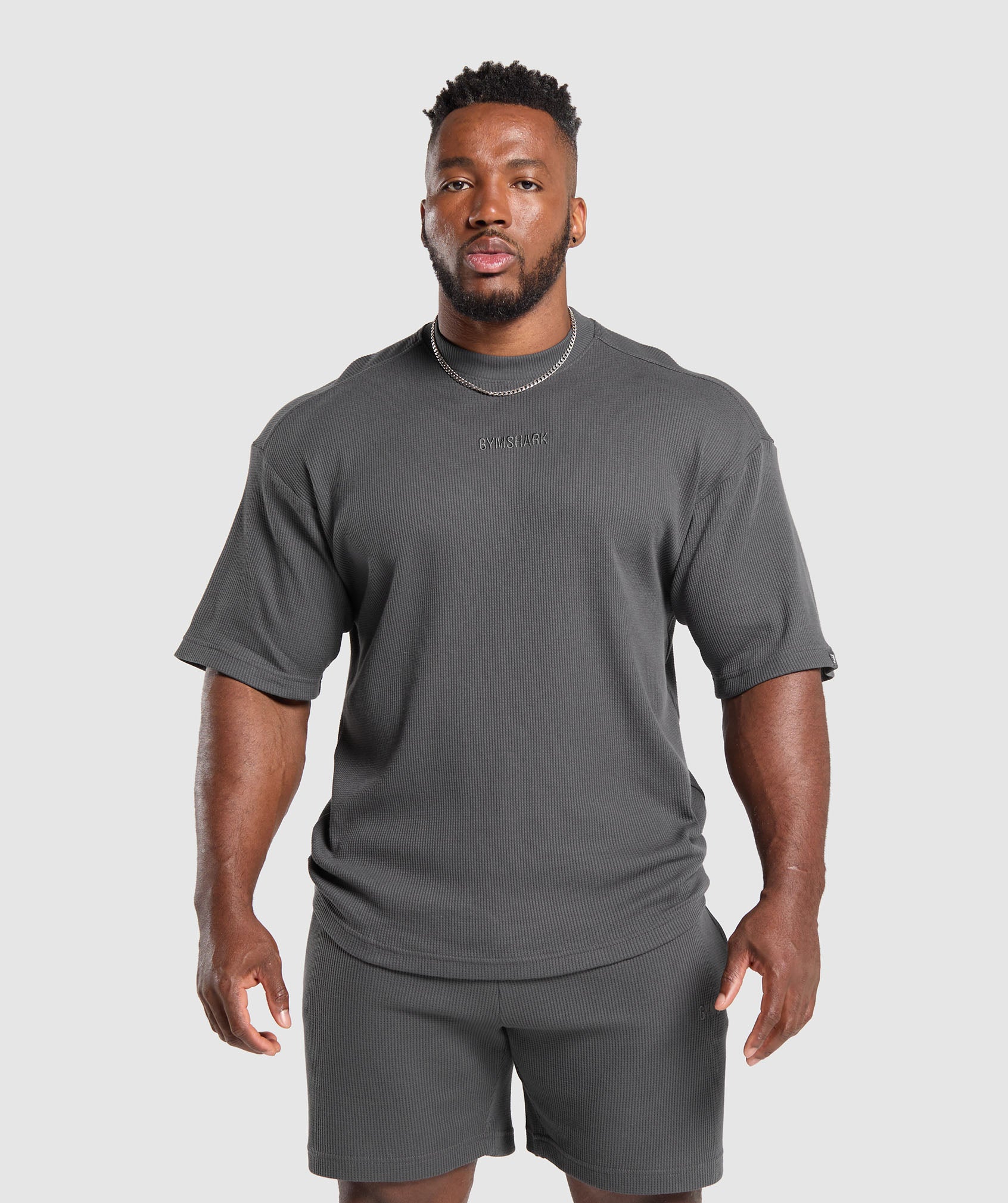 Waffle Oversized T-Shirt - Onyx Grey