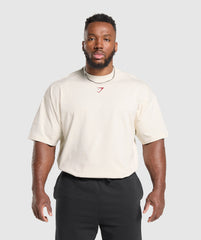 Lifting Club T-Shirt - Oat White/Conditioning Red