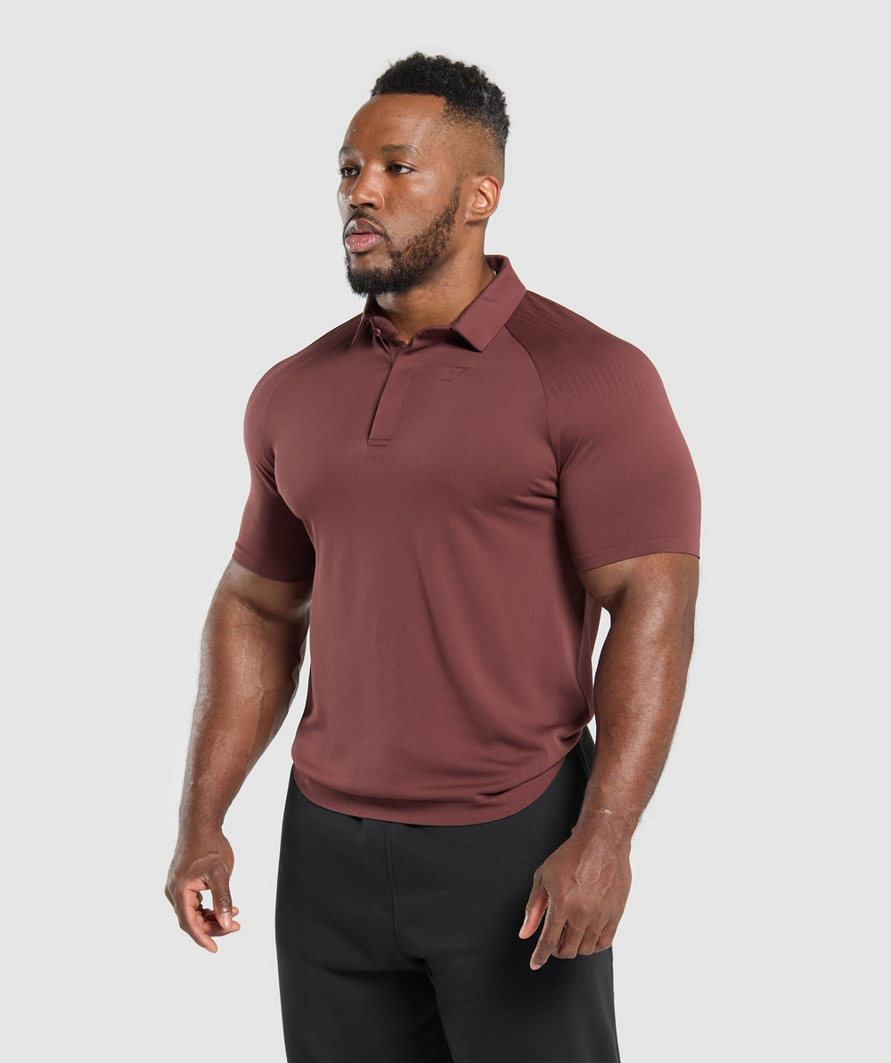 Seamless Polo Shirt - Burgundy Brown
