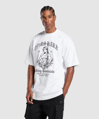 Hispanic Inspired Oversized Graphic T-Shirt - White