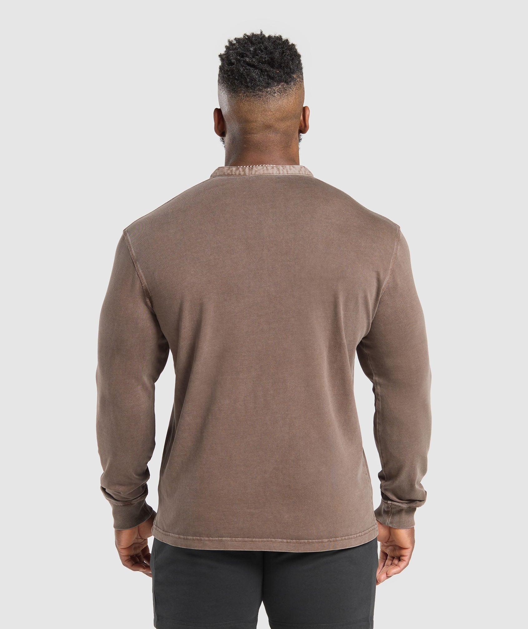 Heavyweight Woven Collar Henley - Soft Brown