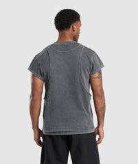 Washed Double Layer T-Shirt - Black