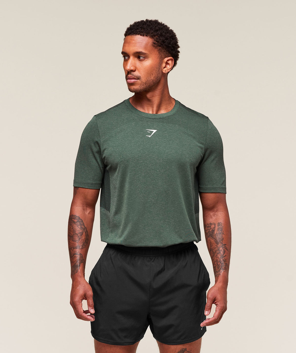 Lightweight Seamless T-Shirt - Chalk Green/Base Green