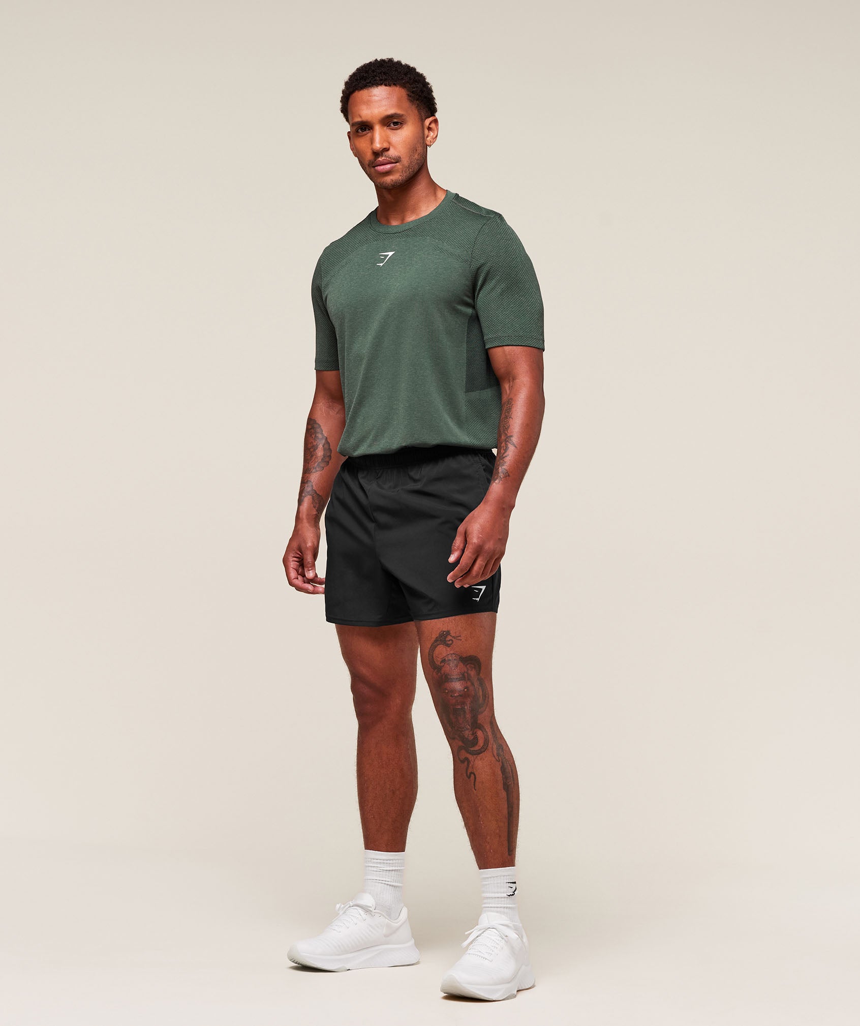 Lightweight Seamless T-Shirt - Chalk Green/Base Green