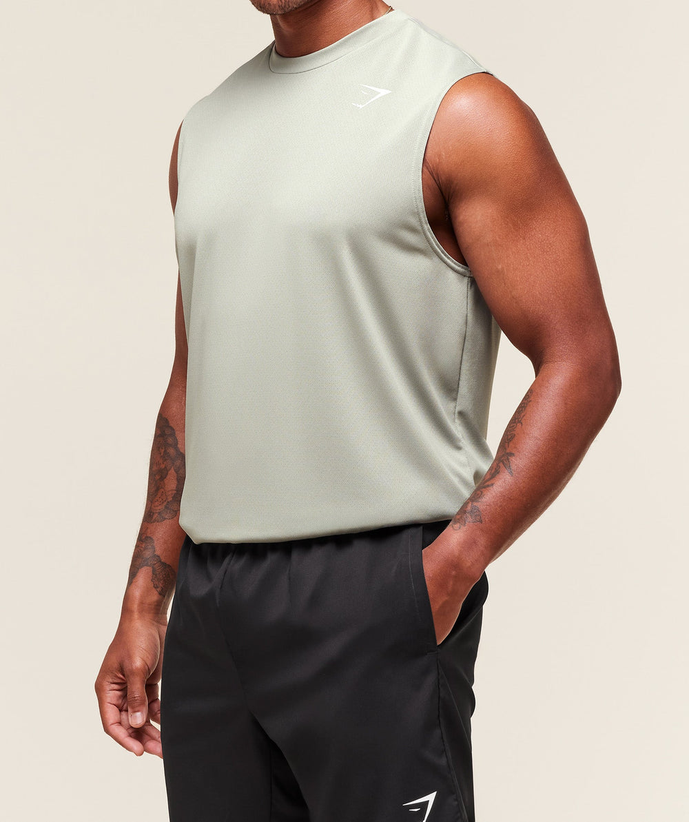 Oversized Performance Tank - Stone Grey