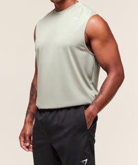 Oversized Performance Tank - Stone Grey