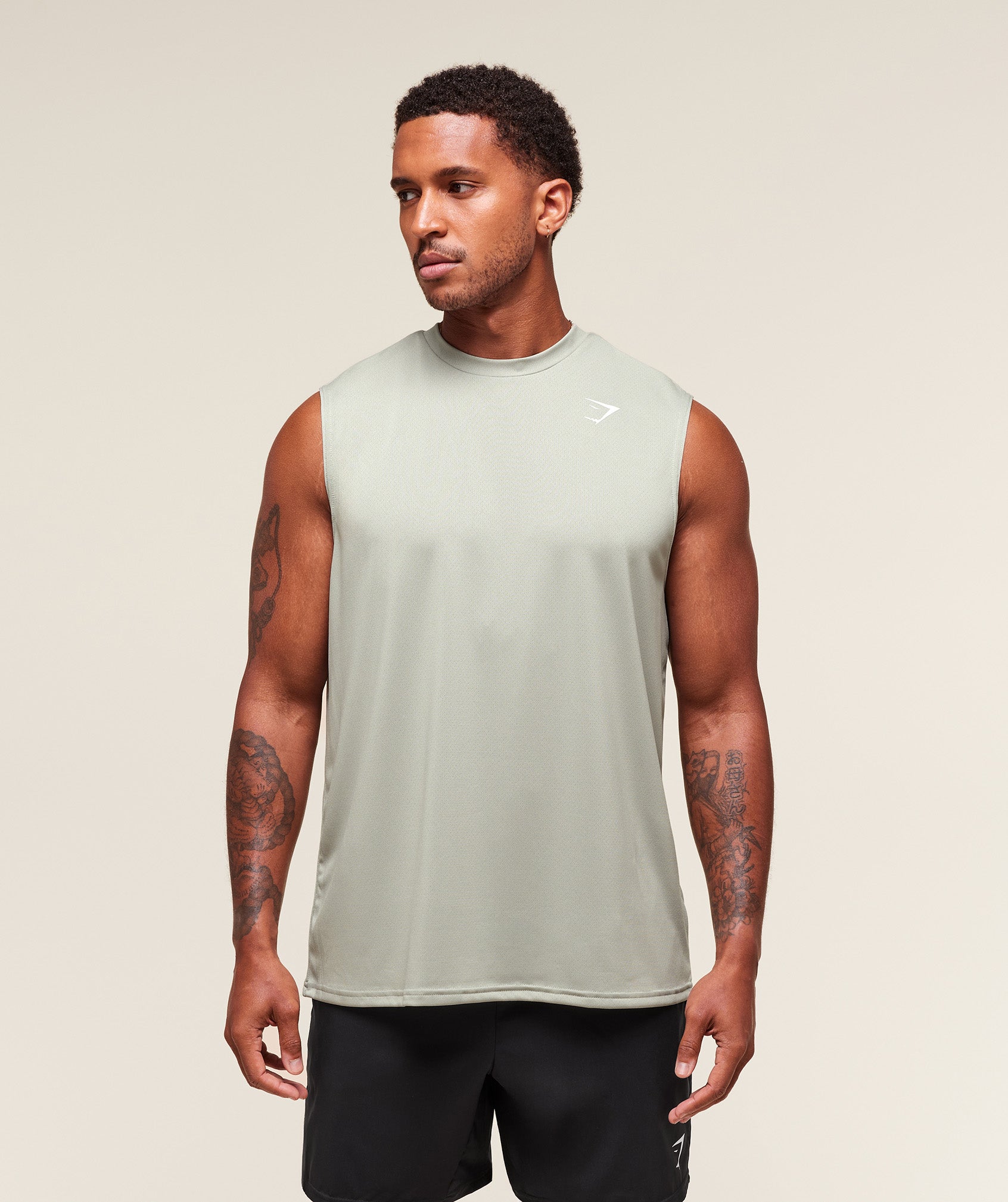 Oversized Performance Tank - Stone Grey
