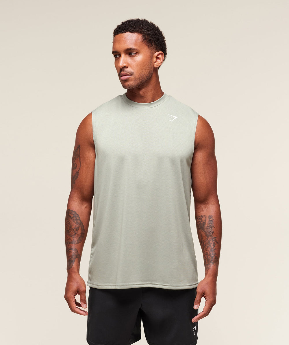 Oversized Performance Tank - Stone Grey