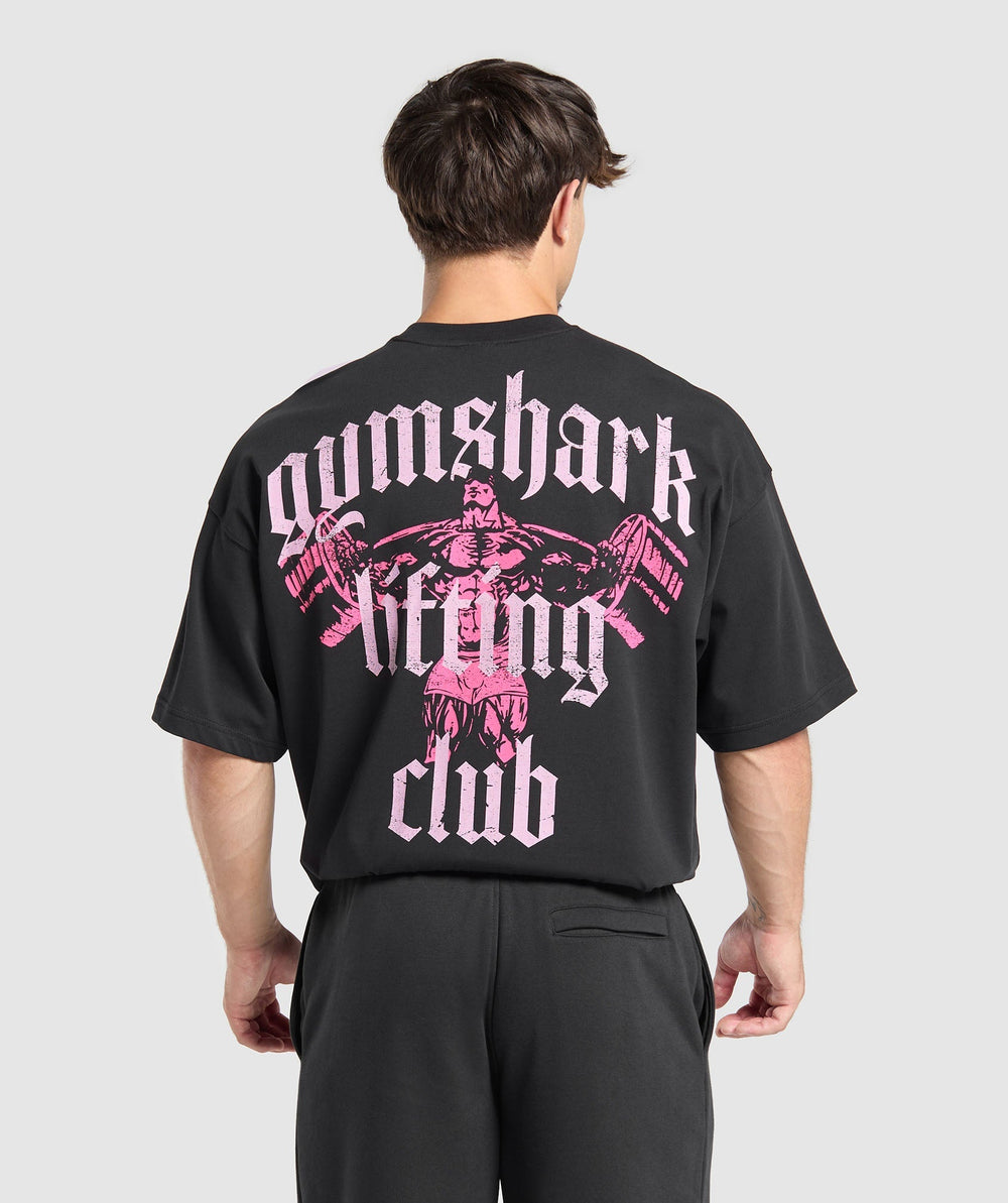 Lifting Club T-Shirt - Black/Dolly Pink
